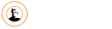 Vivekanand Ashram Logo orange with name-white